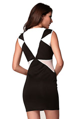 Kaamastra Classic Black Geometrical Bodycon Dress